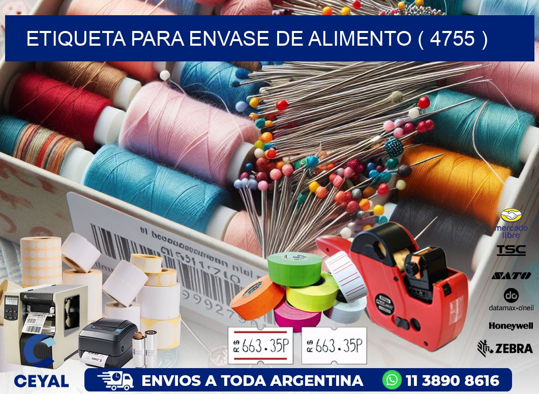 ETIQUETA PARA ENVASE DE ALIMENTO ( 4755 )