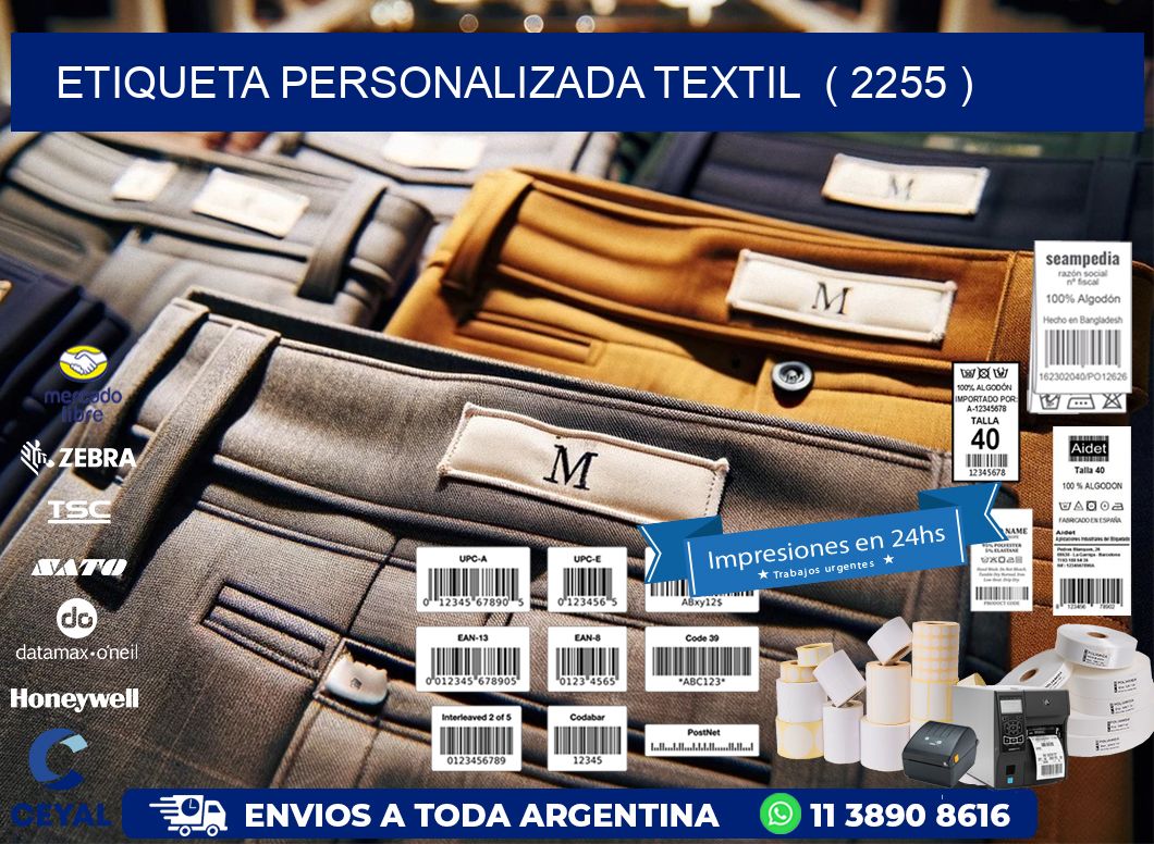 ETIQUETA PERSONALIZADA TEXTIL  ( 2255 )
