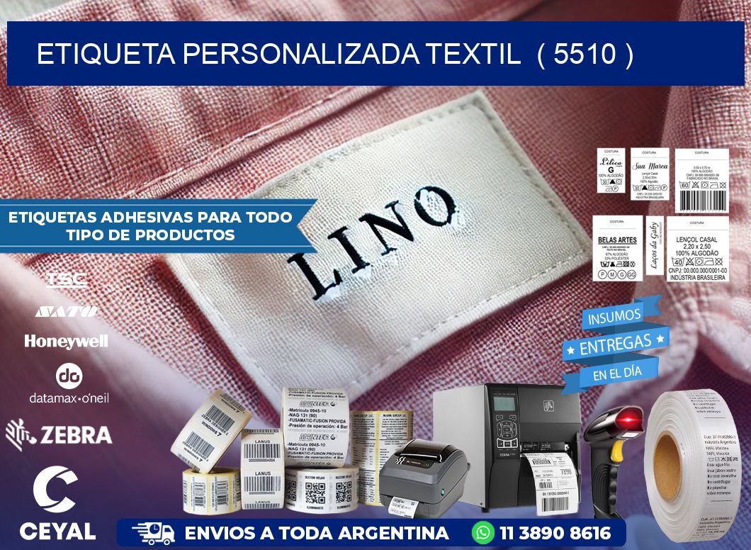 ETIQUETA PERSONALIZADA TEXTIL  ( 5510 )