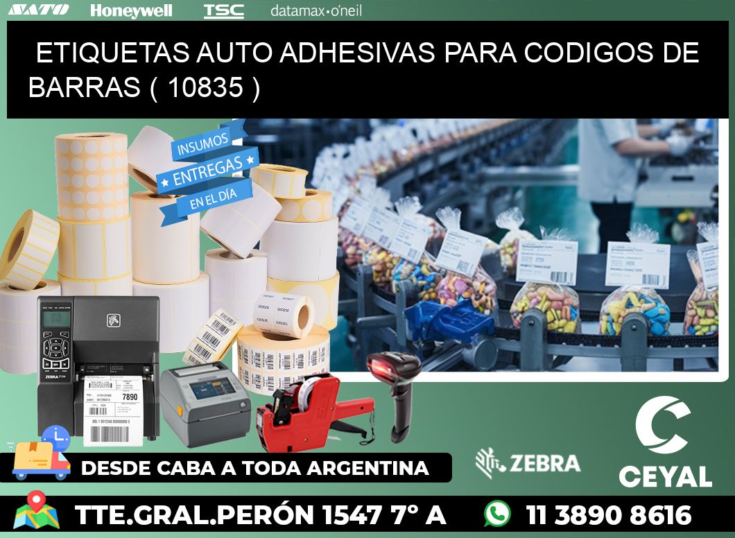 ETIQUETAS AUTO ADHESIVAS PARA CODIGOS DE BARRAS ( 10835 )