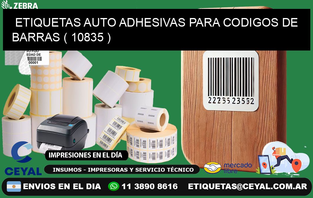 ETIQUETAS AUTO ADHESIVAS PARA CODIGOS DE BARRAS ( 10835 )