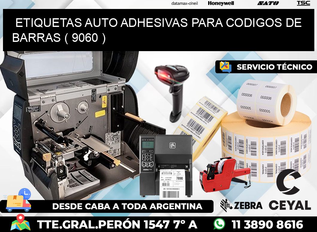 ETIQUETAS AUTO ADHESIVAS PARA CODIGOS DE BARRAS ( 9060 )