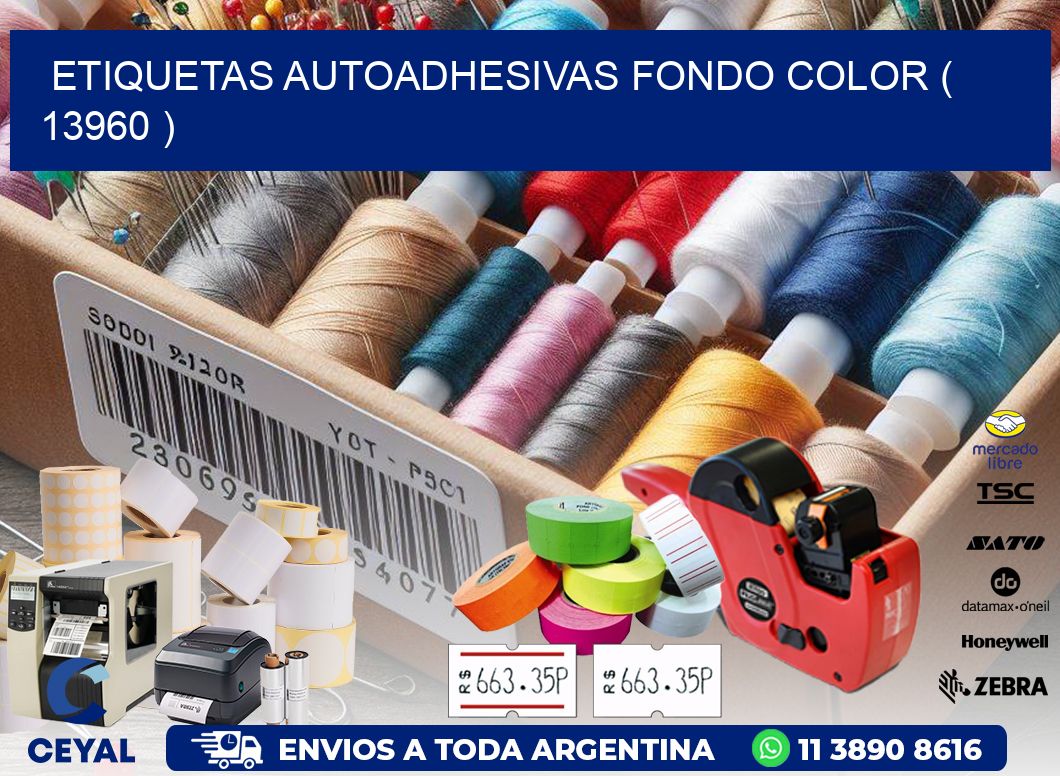 ETIQUETAS AUTOADHESIVAS FONDO COLOR ( 13960 )