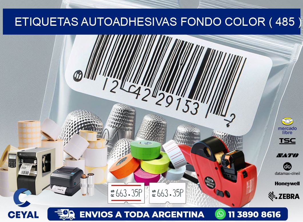 ETIQUETAS AUTOADHESIVAS FONDO COLOR ( 485 )