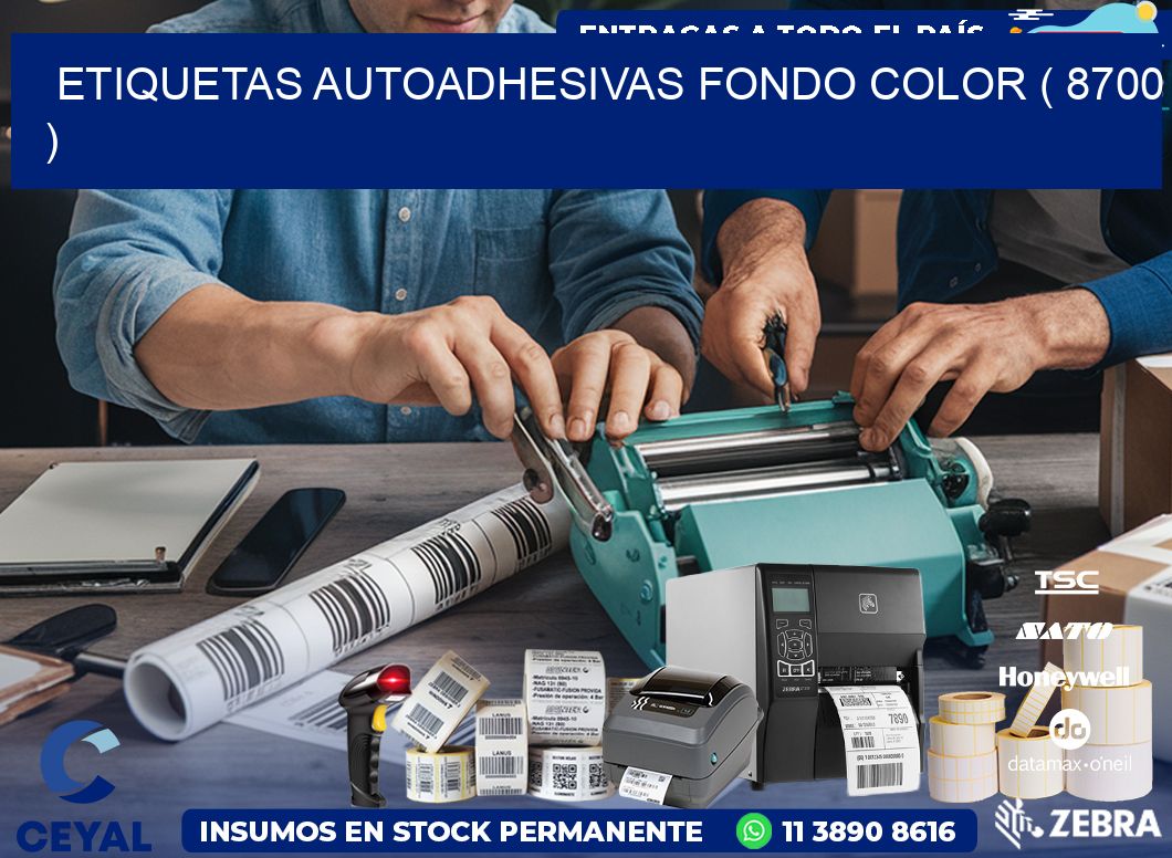 ETIQUETAS AUTOADHESIVAS FONDO COLOR ( 8700 )