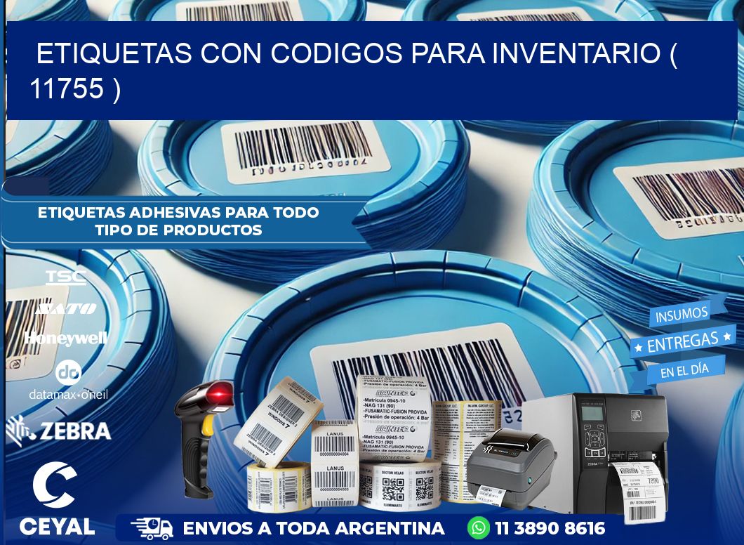 ETIQUETAS CON CODIGOS PARA INVENTARIO ( 11755 )