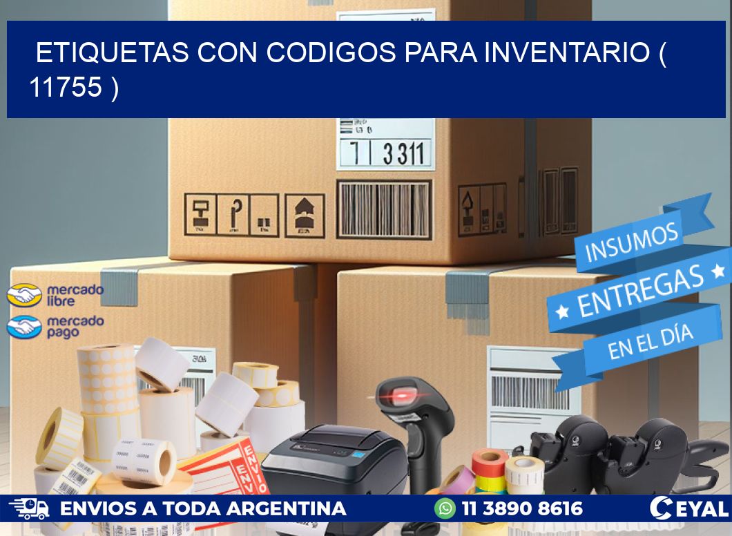ETIQUETAS CON CODIGOS PARA INVENTARIO ( 11755 )