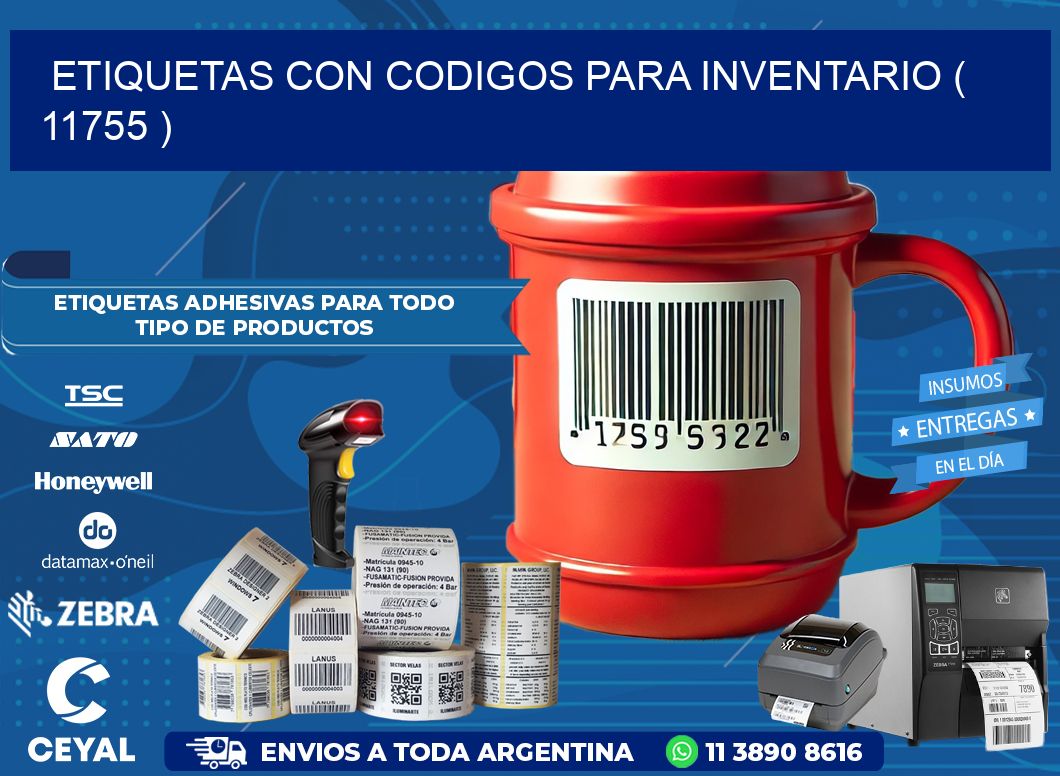 ETIQUETAS CON CODIGOS PARA INVENTARIO ( 11755 )