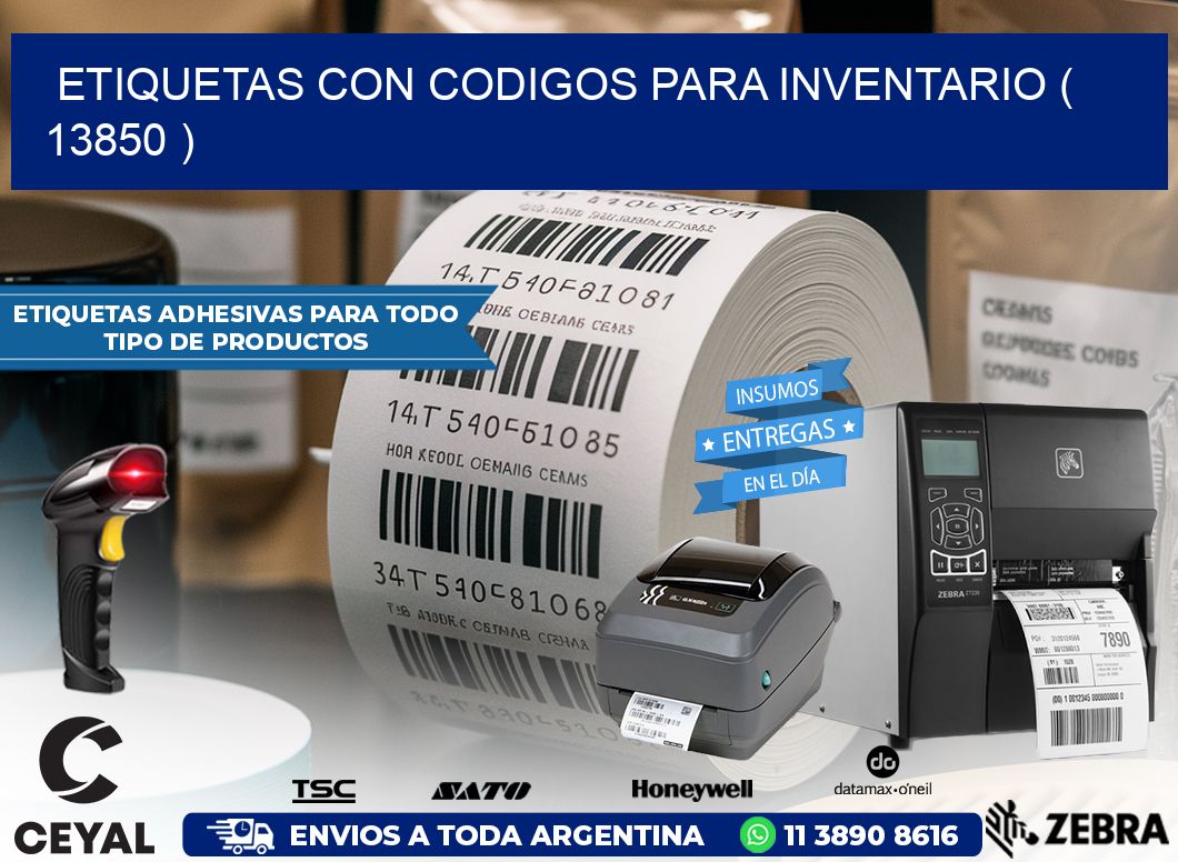 ETIQUETAS CON CODIGOS PARA INVENTARIO ( 13850 )