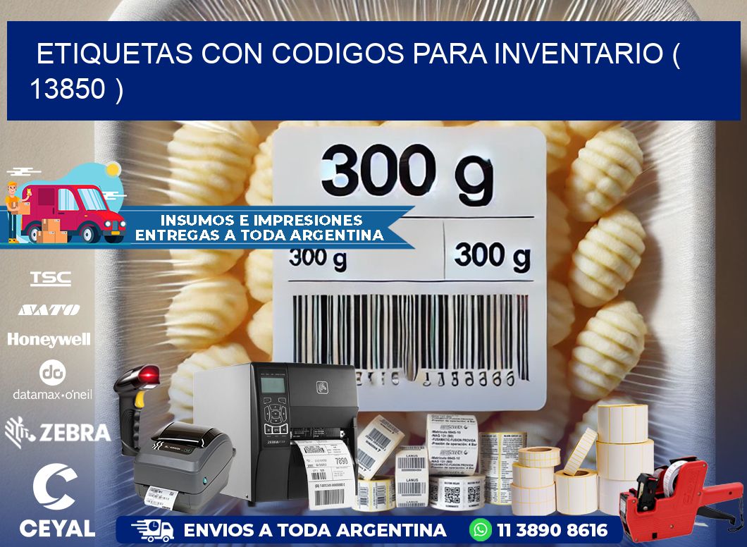 ETIQUETAS CON CODIGOS PARA INVENTARIO ( 13850 )