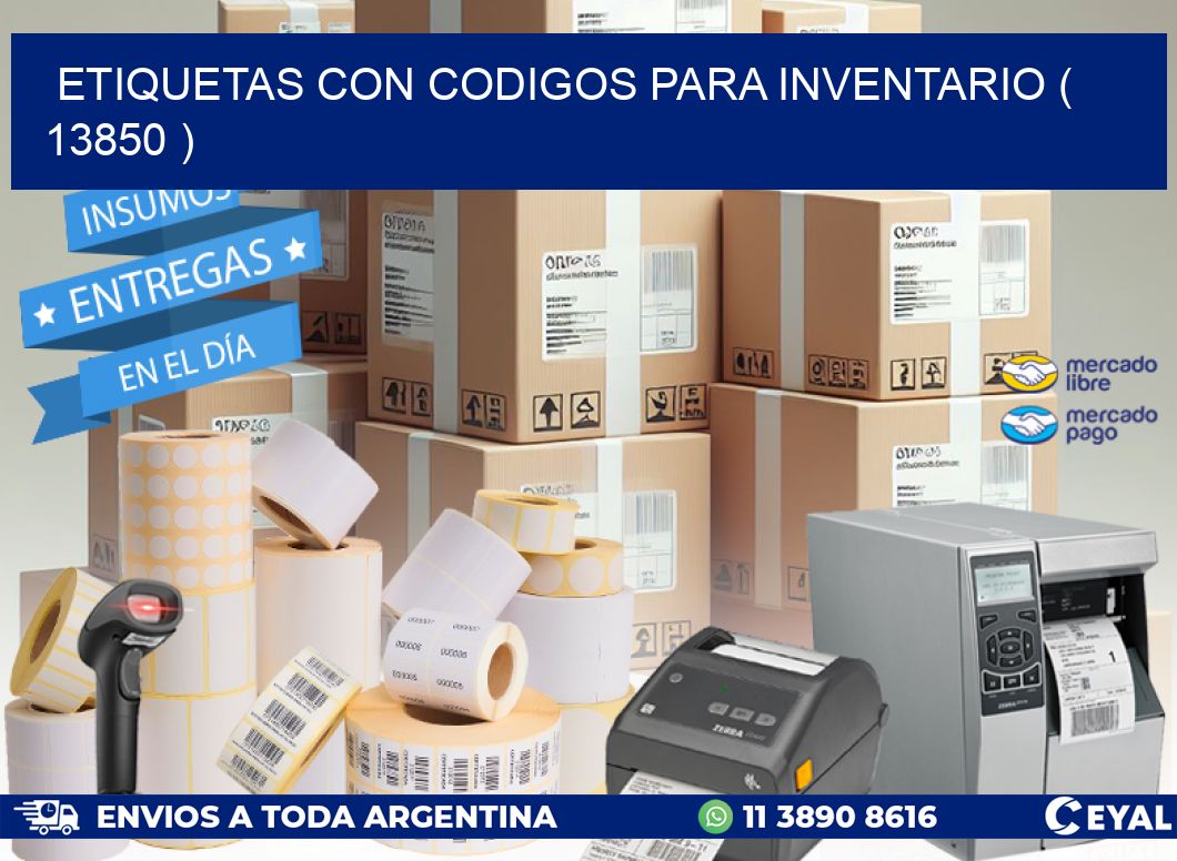 ETIQUETAS CON CODIGOS PARA INVENTARIO ( 13850 )