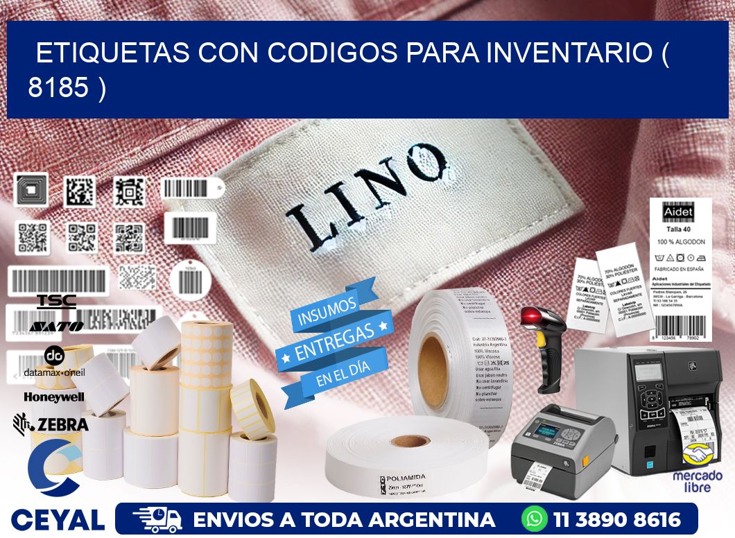 ETIQUETAS CON CODIGOS PARA INVENTARIO ( 8185 )
