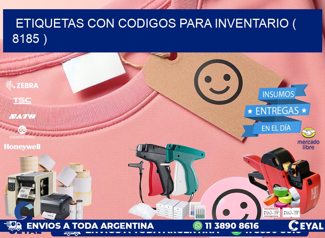 ETIQUETAS CON CODIGOS PARA INVENTARIO ( 8185 )