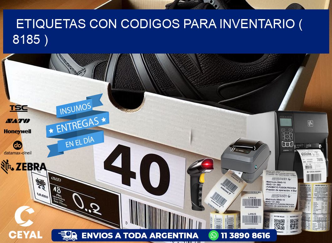 ETIQUETAS CON CODIGOS PARA INVENTARIO ( 8185 )