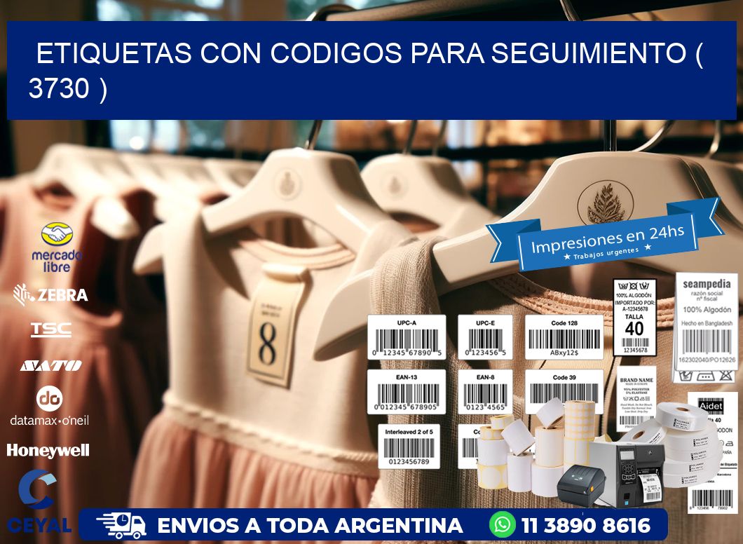 ETIQUETAS CON CODIGOS PARA SEGUIMIENTO ( 3730 )