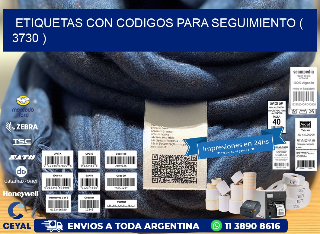 ETIQUETAS CON CODIGOS PARA SEGUIMIENTO ( 3730 )