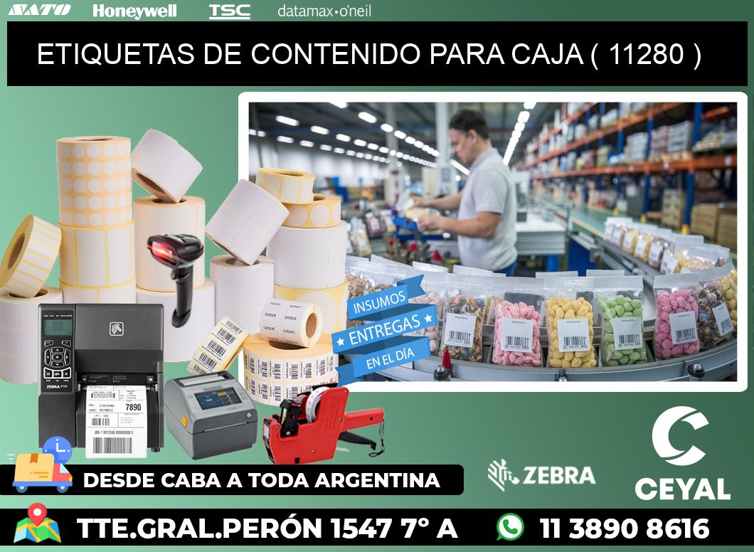 ETIQUETAS DE CONTENIDO PARA CAJA ( 11280 )