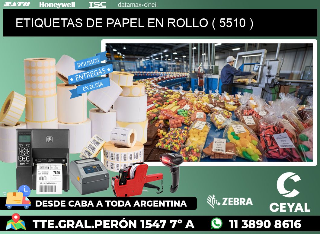 ETIQUETAS DE PAPEL EN ROLLO ( 5510 )