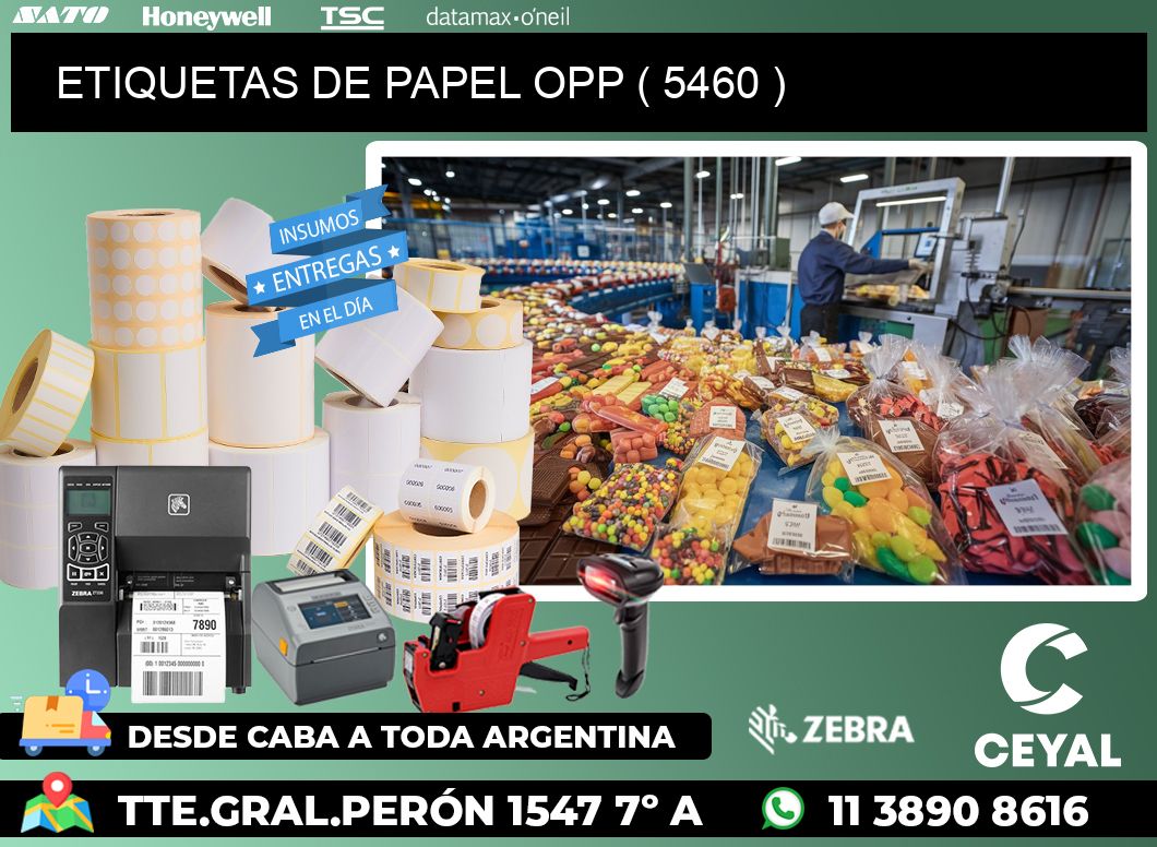 ETIQUETAS DE PAPEL OPP ( 5460 )