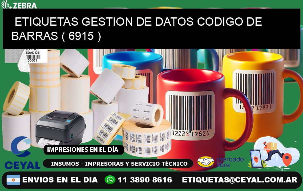 ETIQUETAS GESTION DE DATOS CODIGO DE BARRAS ( 6915 )