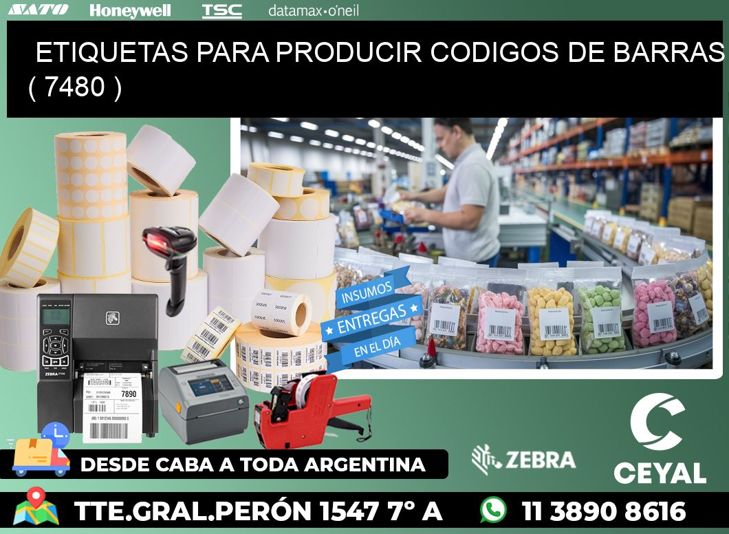 ETIQUETAS PARA PRODUCIR CODIGOS DE BARRAS ( 7480 )