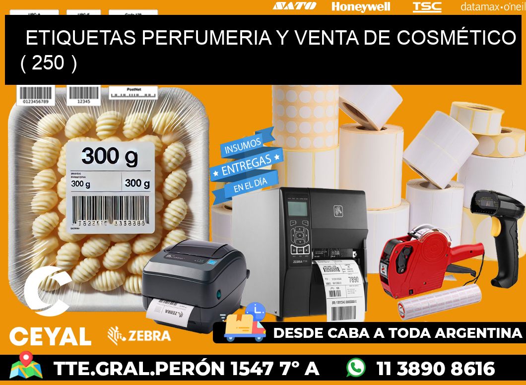 ETIQUETAS PERFUMERIA Y VENTA DE COSMÉTICO ( 250 )