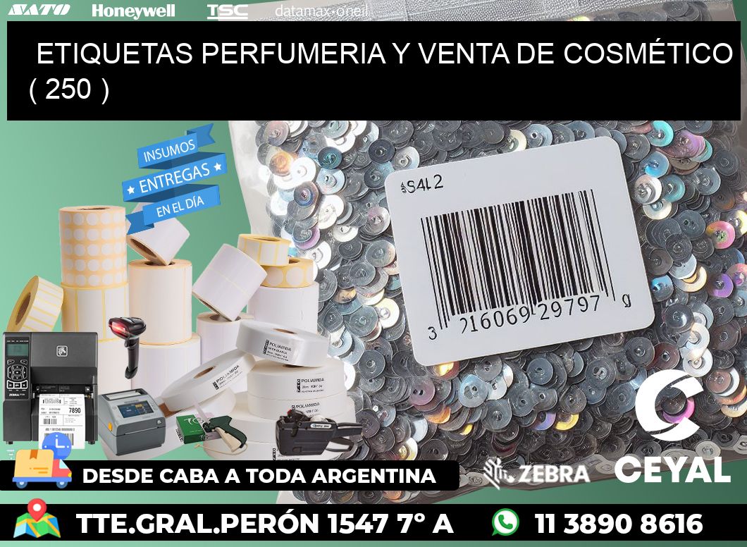 ETIQUETAS PERFUMERIA Y VENTA DE COSMÉTICO ( 250 )