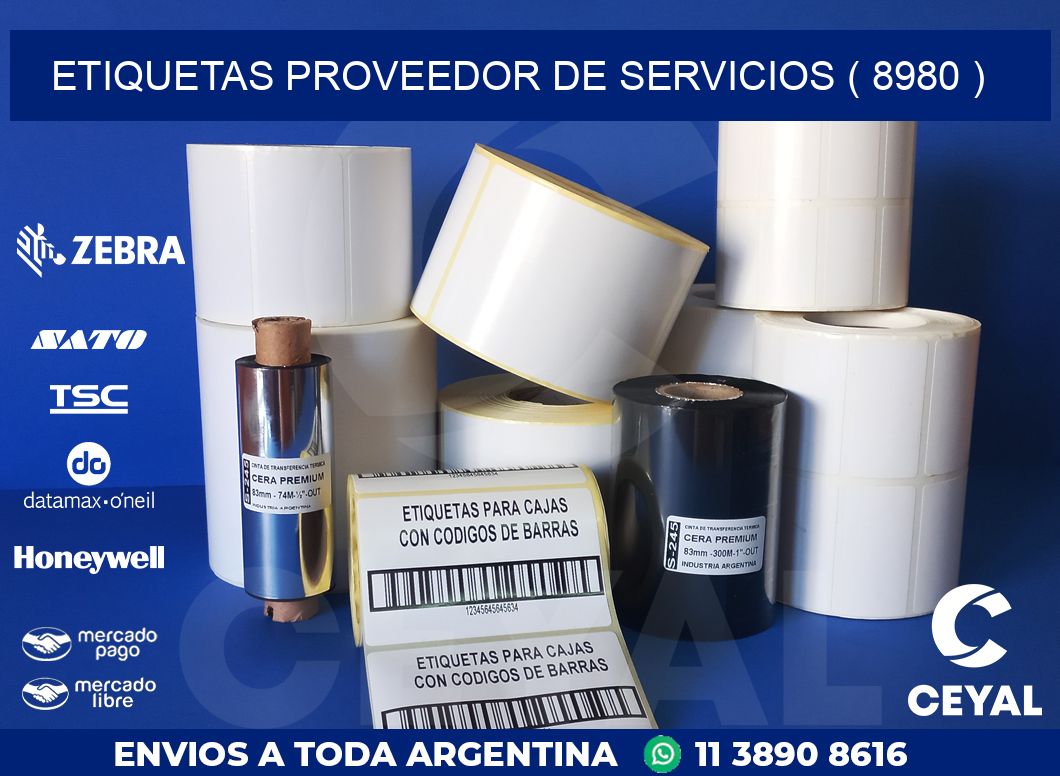 ETIQUETAS PROVEEDOR DE SERVICIOS ( 8980 )