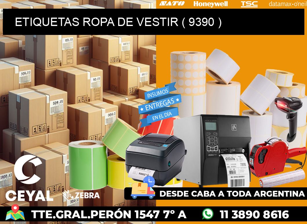 ETIQUETAS ROPA DE VESTIR ( 9390 )