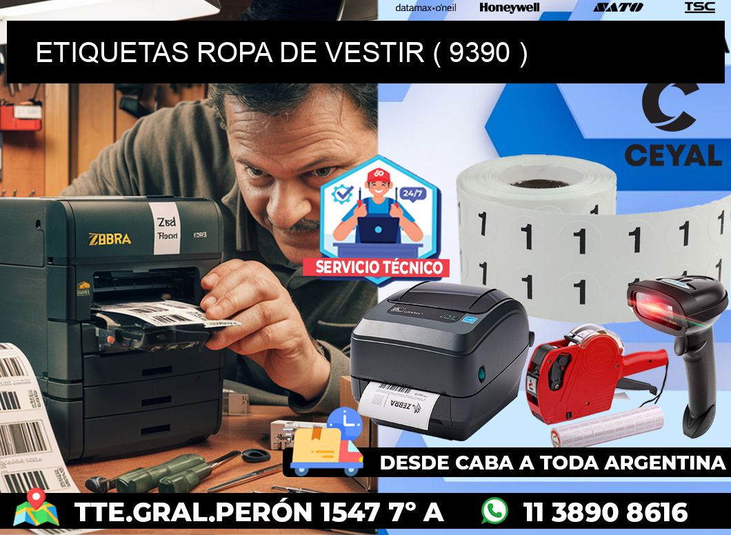 ETIQUETAS ROPA DE VESTIR ( 9390 )