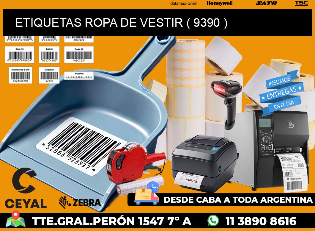 ETIQUETAS ROPA DE VESTIR ( 9390 )