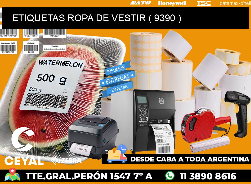 ETIQUETAS ROPA DE VESTIR ( 9390 )