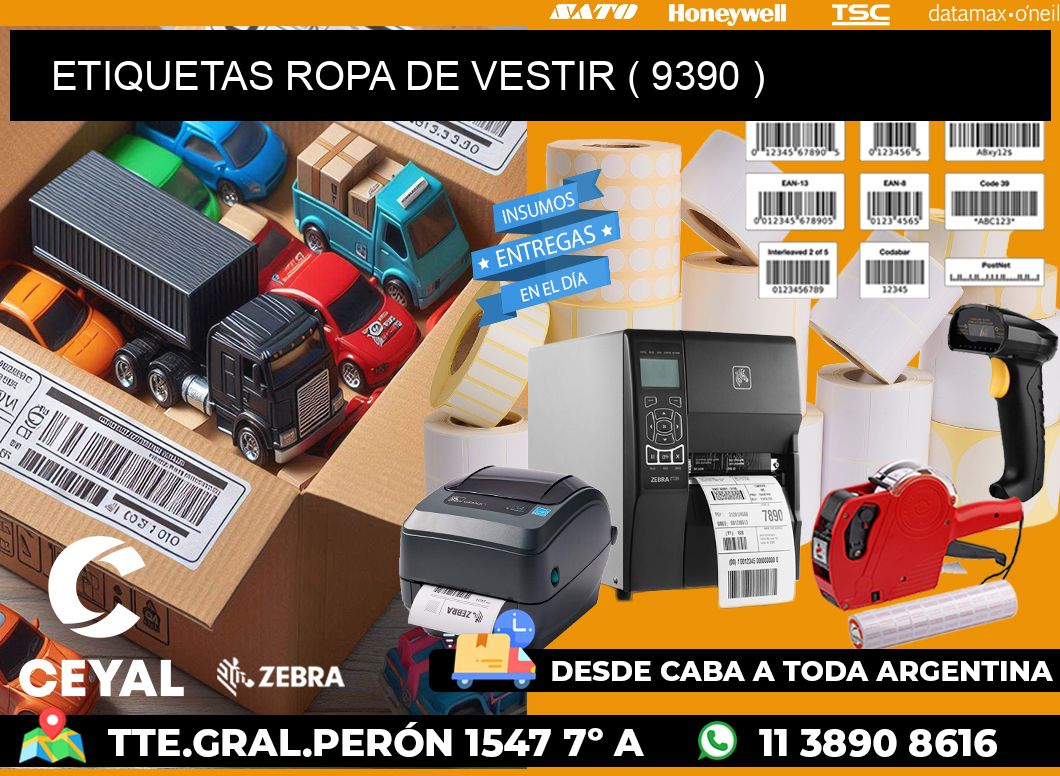 ETIQUETAS ROPA DE VESTIR ( 9390 )