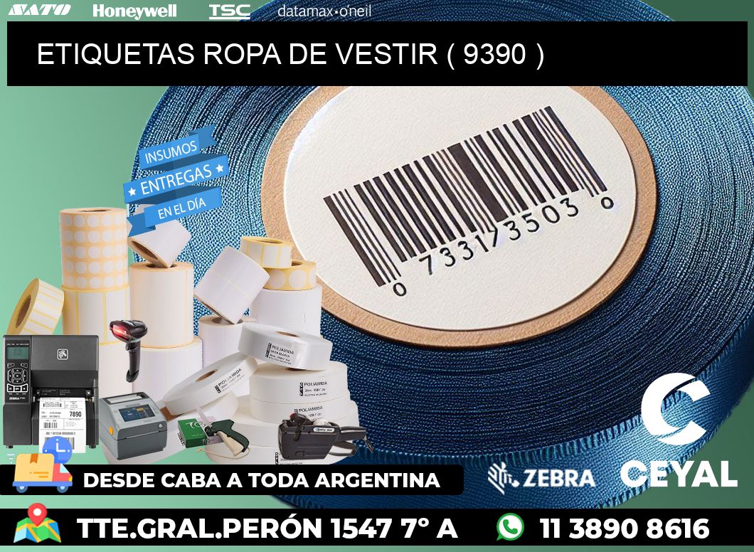 ETIQUETAS ROPA DE VESTIR ( 9390 )