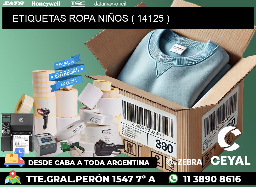 ETIQUETAS ROPA NIÑOS ( 14125 )