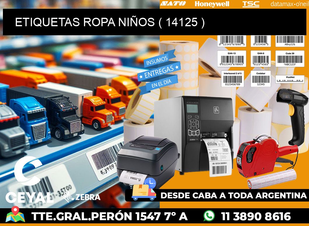 ETIQUETAS ROPA NIÑOS ( 14125 )