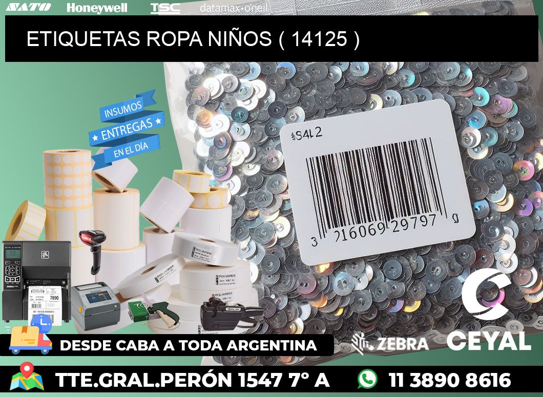 ETIQUETAS ROPA NIÑOS ( 14125 )