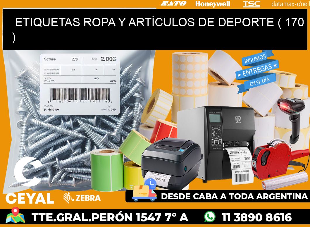 ETIQUETAS ROPA Y ARTÍCULOS DE DEPORTE ( 170 )