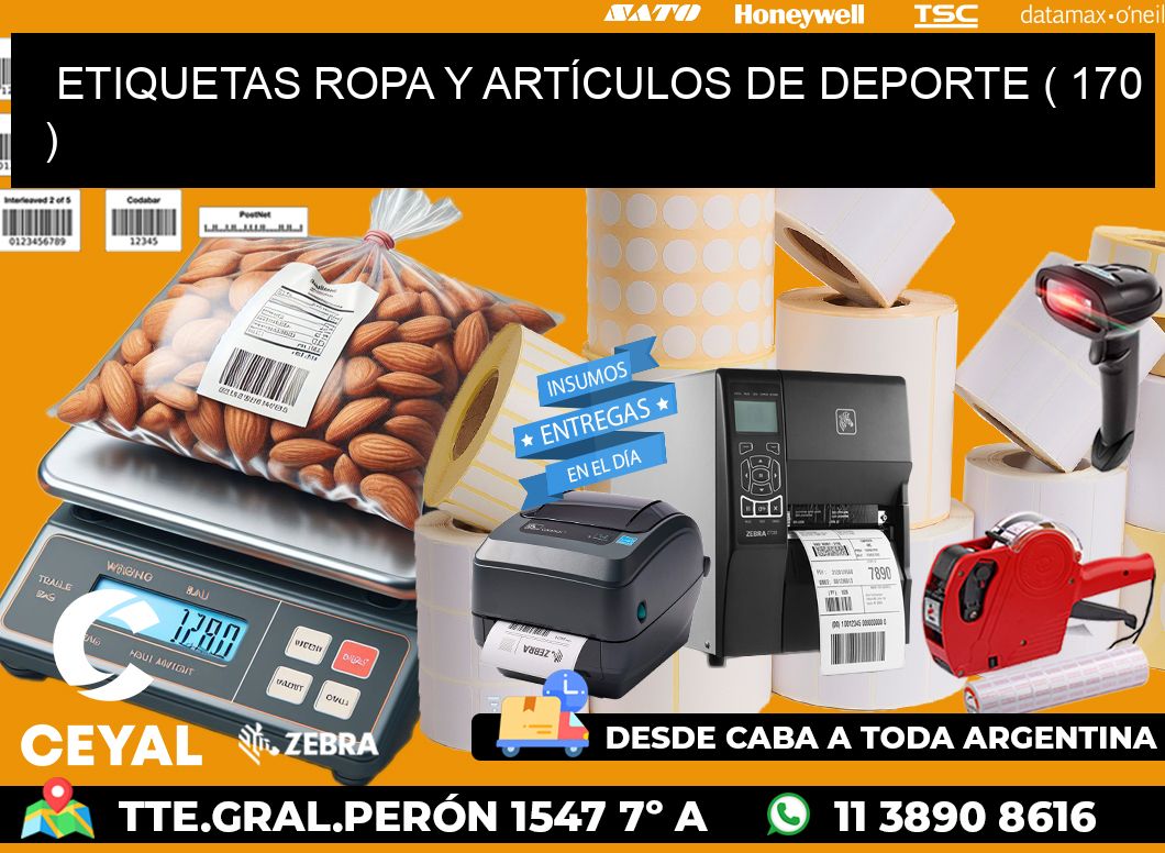 ETIQUETAS ROPA Y ARTÍCULOS DE DEPORTE ( 170 )