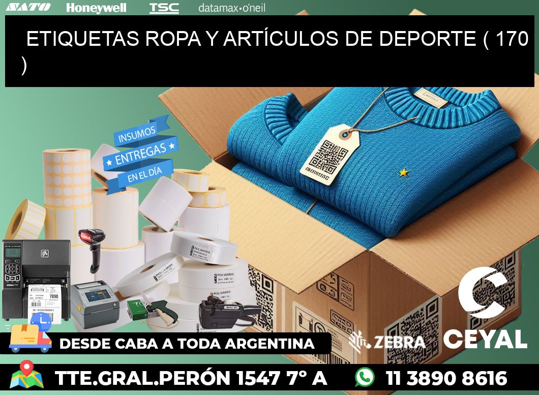 ETIQUETAS ROPA Y ARTÍCULOS DE DEPORTE ( 170 )