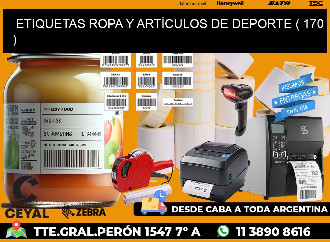 ETIQUETAS ROPA Y ARTÍCULOS DE DEPORTE ( 170 )