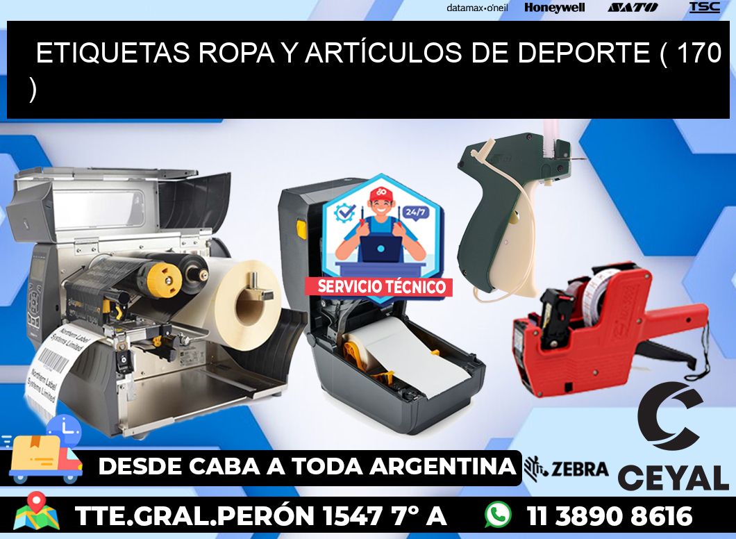 ETIQUETAS ROPA Y ARTÍCULOS DE DEPORTE ( 170 )