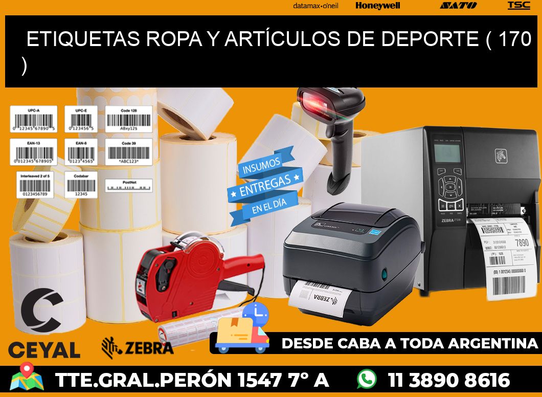 ETIQUETAS ROPA Y ARTÍCULOS DE DEPORTE ( 170 )