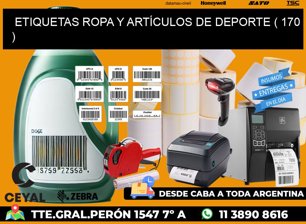 ETIQUETAS ROPA Y ARTÍCULOS DE DEPORTE ( 170 )