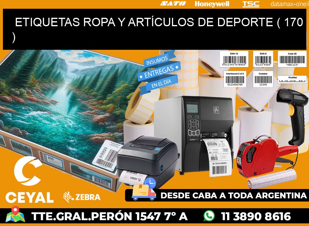 ETIQUETAS ROPA Y ARTÍCULOS DE DEPORTE ( 170 )