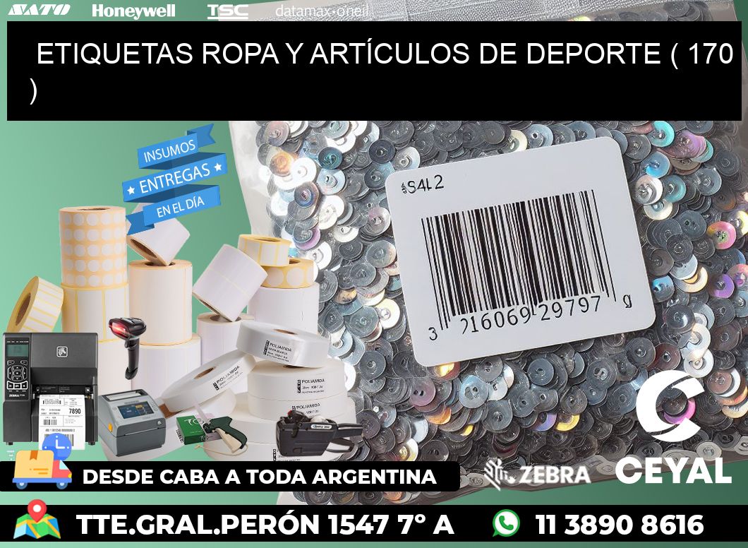 ETIQUETAS ROPA Y ARTÍCULOS DE DEPORTE ( 170 )