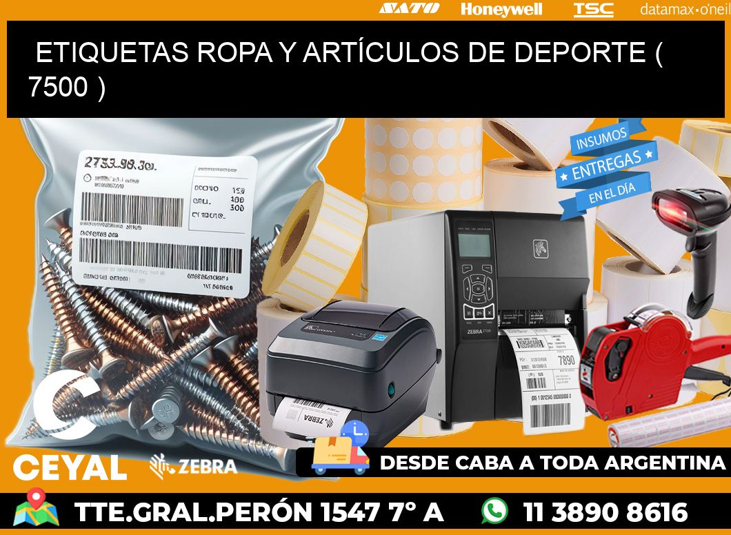 ETIQUETAS ROPA Y ARTÍCULOS DE DEPORTE ( 7500 )