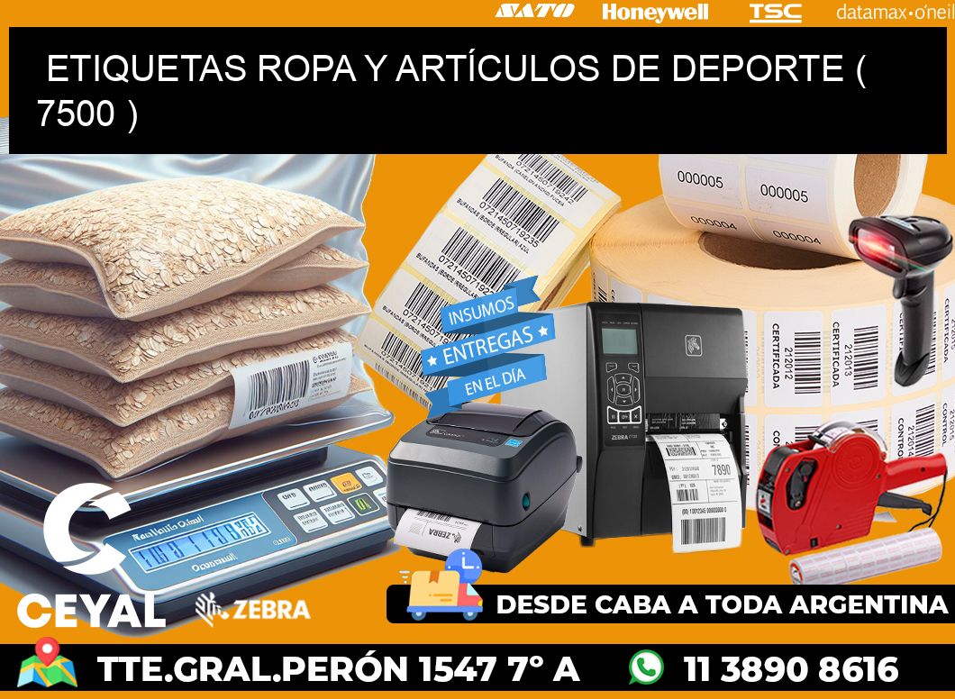 ETIQUETAS ROPA Y ARTÍCULOS DE DEPORTE ( 7500 )