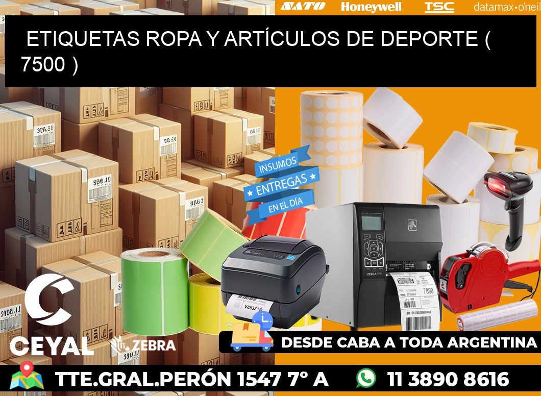 ETIQUETAS ROPA Y ARTÍCULOS DE DEPORTE ( 7500 )