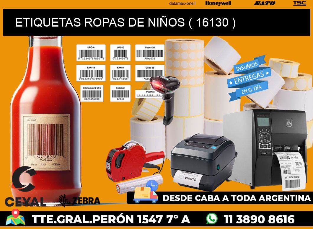 ETIQUETAS ROPAS DE NIÑOS ( 16130 )
